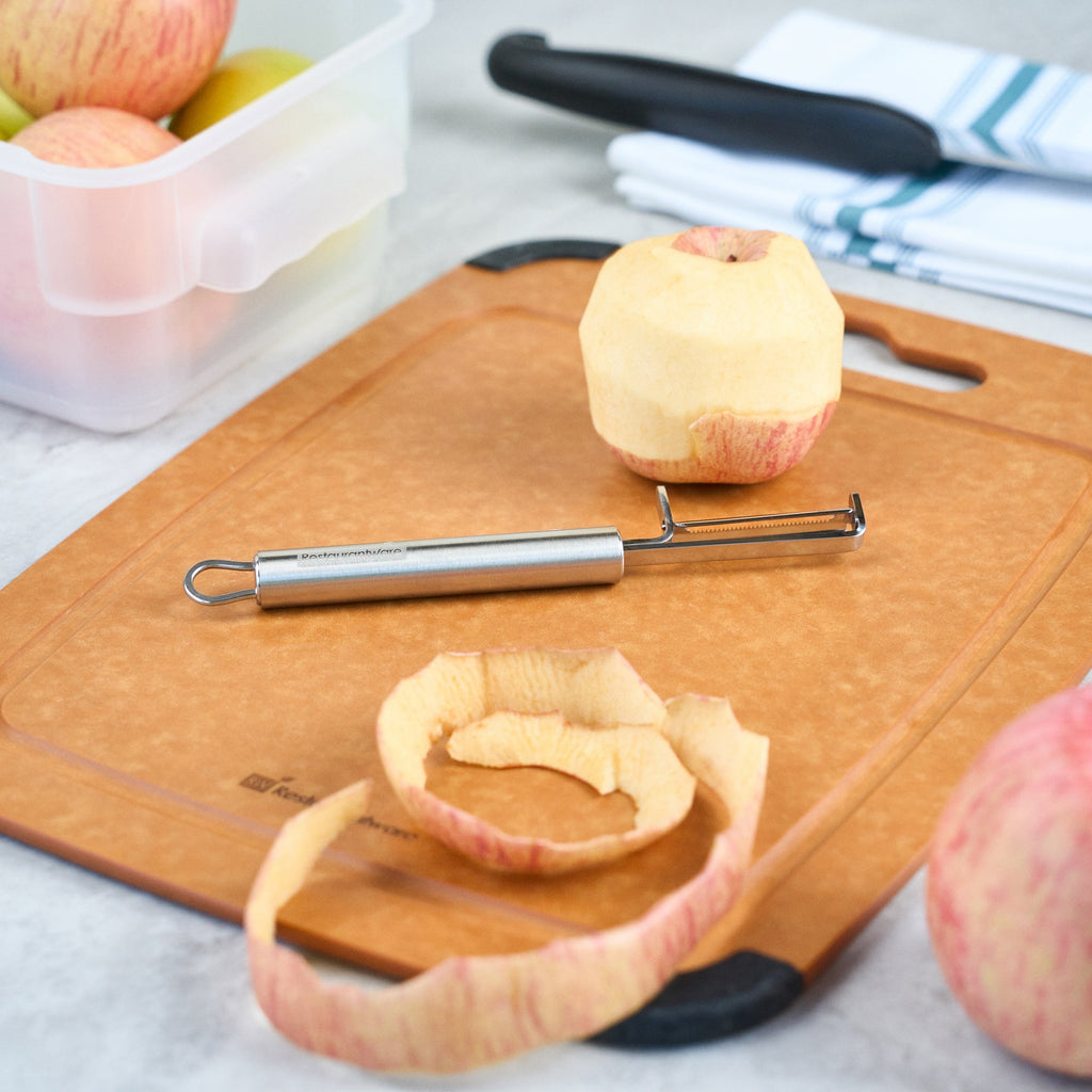 German Standard Stainless Steel Straight Vegetable Peeler - Serrated Straight Blade - 7 1/2'' - 1 count box