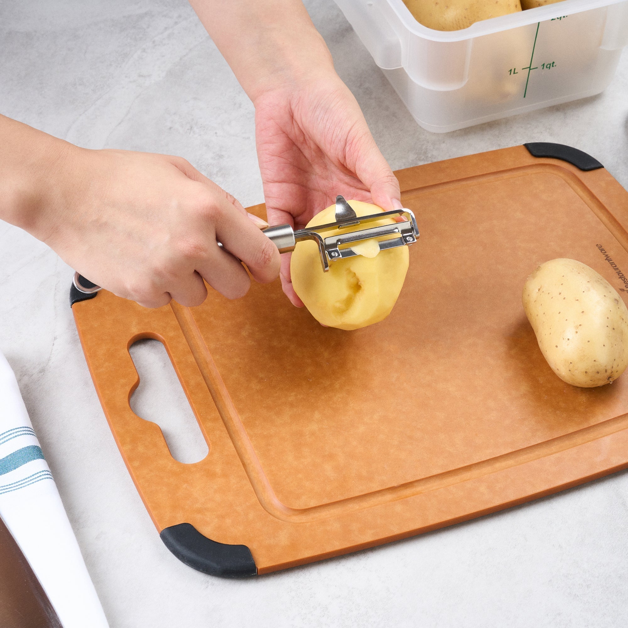 German Standard Stainless Steel Vegetable Peeler - Swivel Blade, with Potato Eye Remover - 7 1/4'' - 1 count box