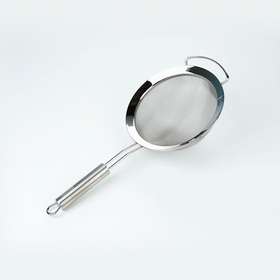 German Standard Stainless Steel Fine Mesh Strainer - 16 3/4'' x 7 3/4'' - 1 count box