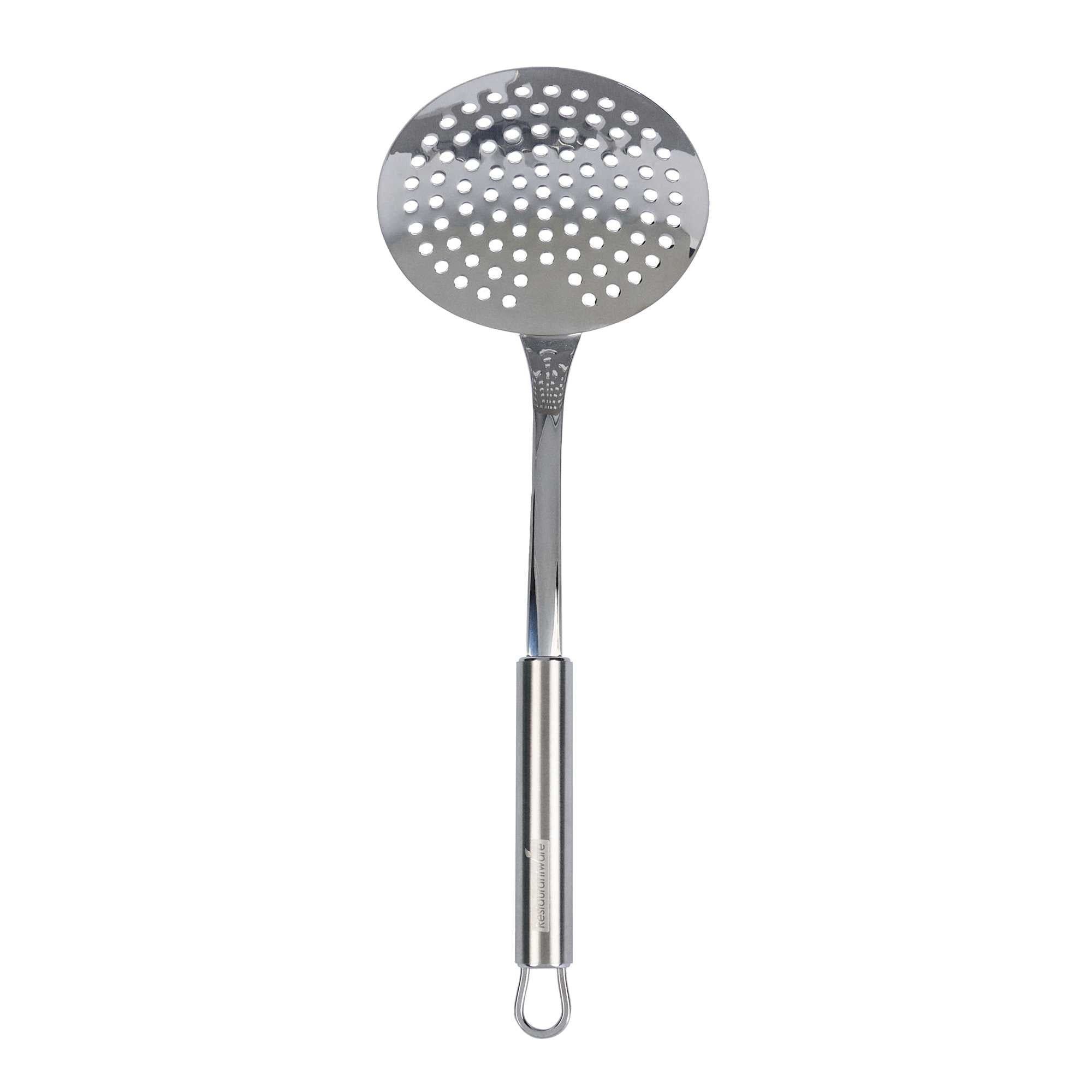 German Standard Stainless Steel Skimmer - 12'' x 4 1/4'' - 6 count box
