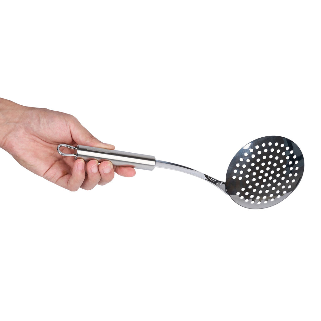 German Standard Stainless Steel Skimmer - 12'' x 4 1/4'' - 1 count box