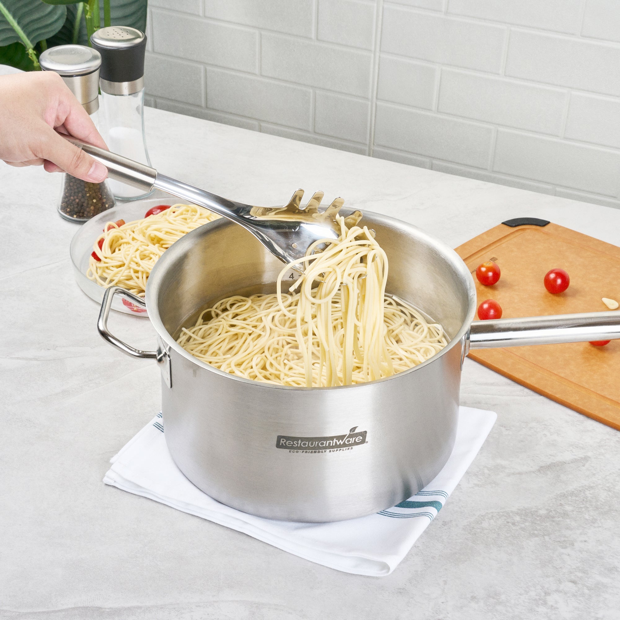 German Standard Stainless Steel Pasta Fork - 12 1/2'' x 2 3/4'' x 1 1/2'' - 36 count box