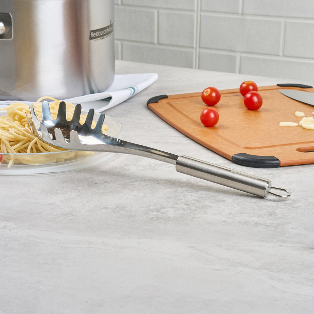 German Standard Stainless Steel Pasta Fork - 12 1/2'' x 2 3/4'' x 1 1/2'' - 1 count box