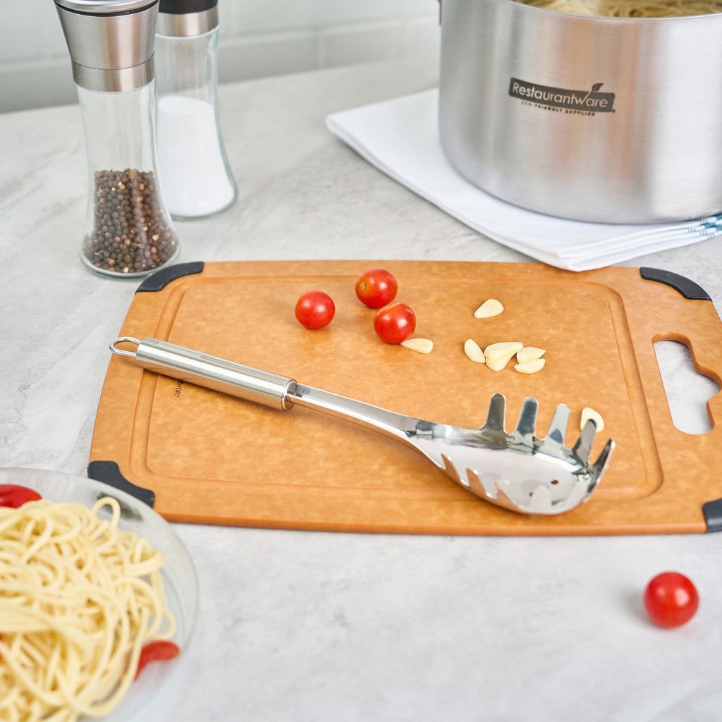 German Standard Stainless Steel Pasta Fork - 12 1/2'' x 2 3/4'' x 1 1/2'' - 1 count box