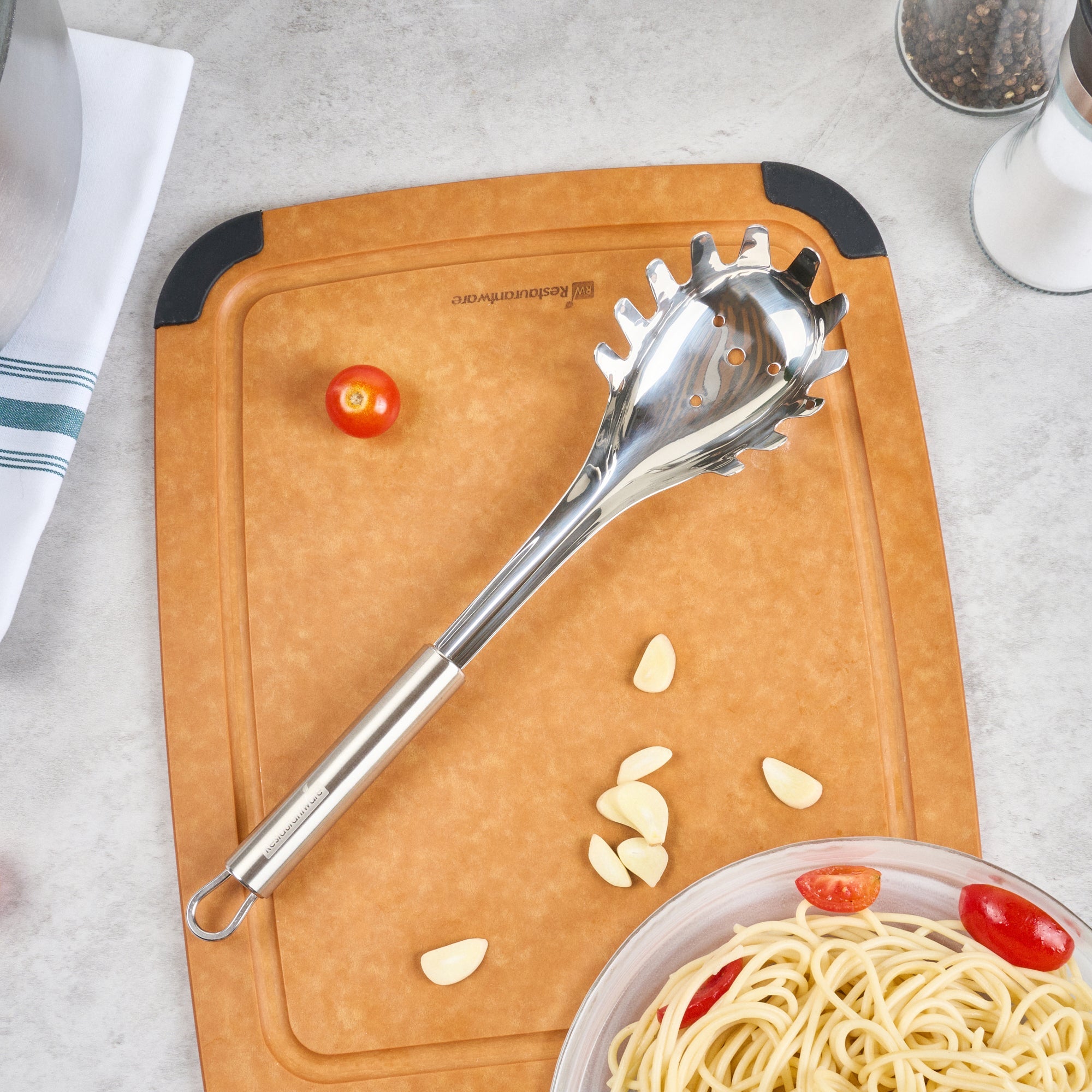 German Standard Stainless Steel Pasta Fork - 12 1/2'' x 2 3/4'' x 1 1/2'' - 1 count box