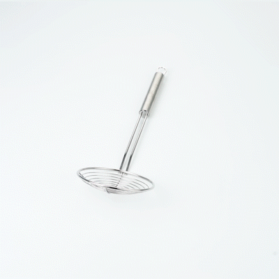 German Standard Stainless Steel Spiral Wire Skimmer - 14'' x 4 3/4'' - 1 count box
