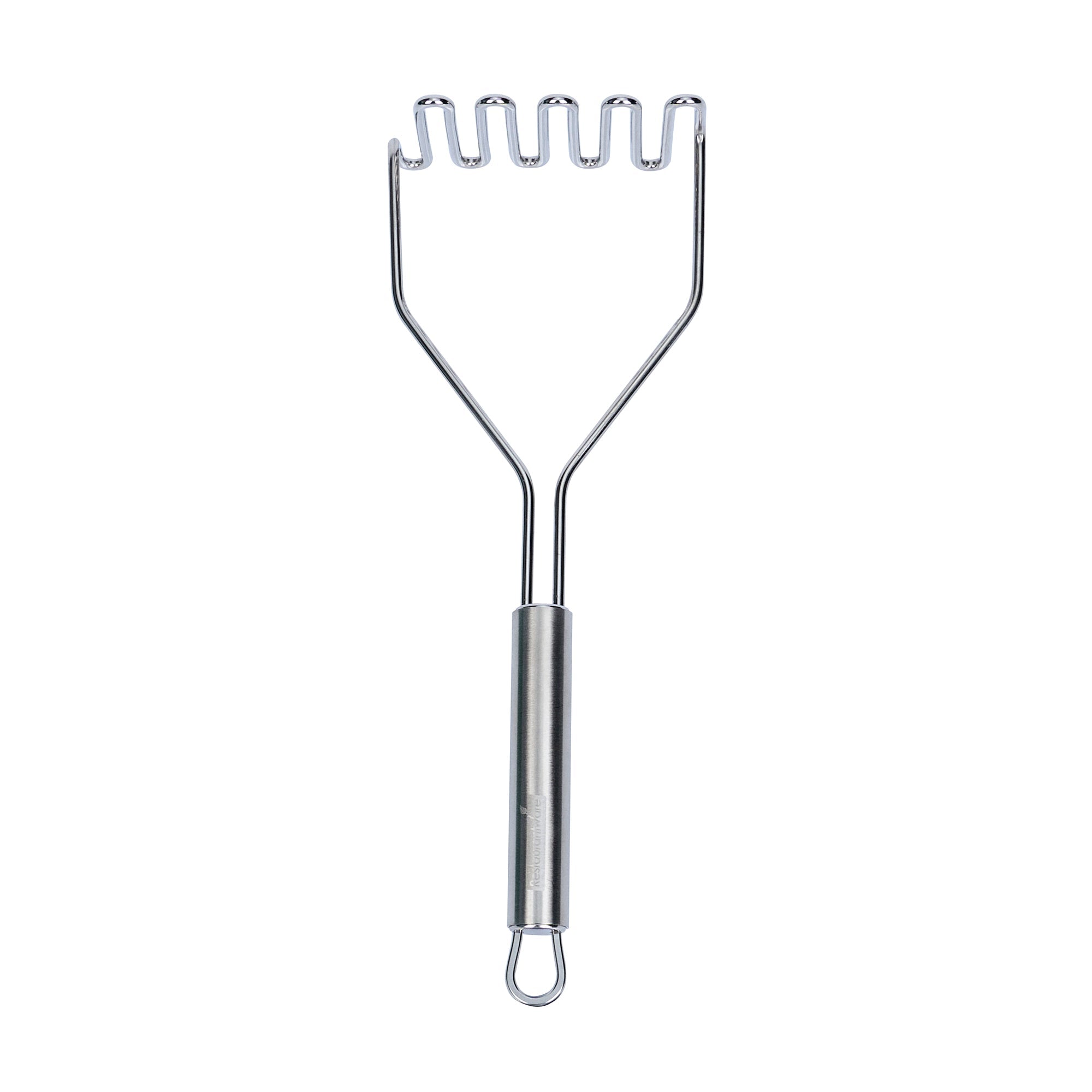 German Standard Stainless Steel Square-Faced Potato / Bean Masher - 11'' - 24 count box