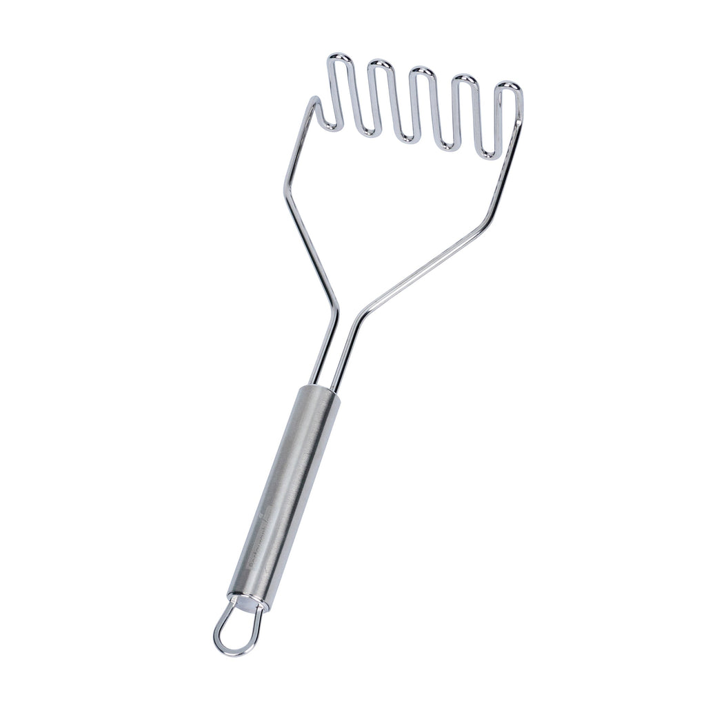 German Standard Stainless Steel Square-Faced Potato / Bean Masher - 11'' - 24 count box