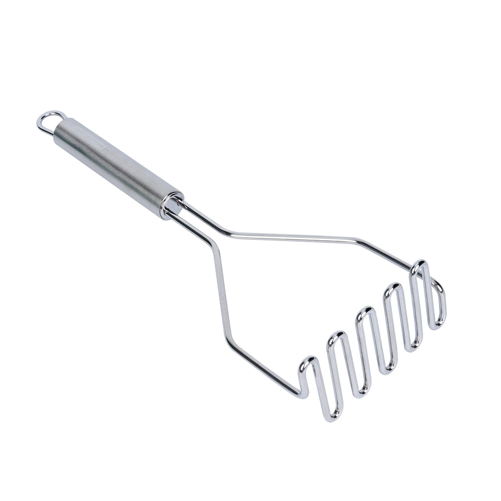 German Standard Stainless Steel Square-Faced Potato / Bean Masher - 11'' - 6 count box