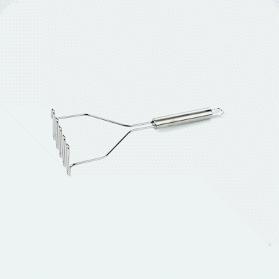 German Standard Stainless Steel Square-Faced Potato / Bean Masher - 11'' - 1 count box