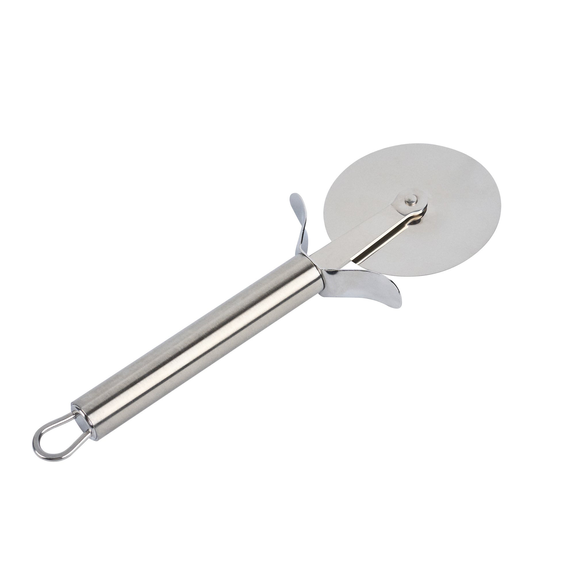 German Standard Stainless Steel Pizza Wheel - with Finger Guard - 7 3/4'' x 2 1/2'' - 24 count box