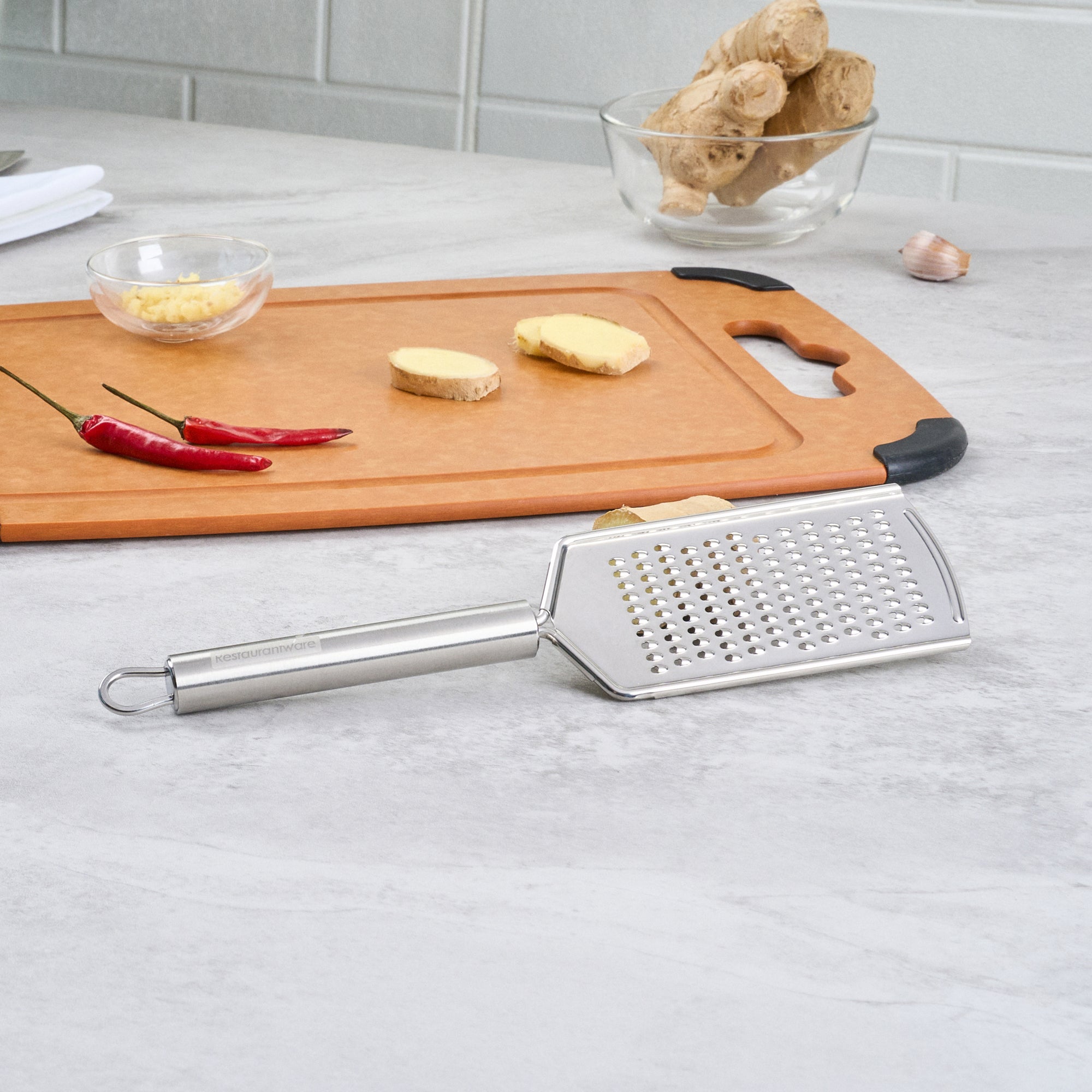 German Standard Stainless Steel Fine Grater - 9 3/4'' - 24 count box