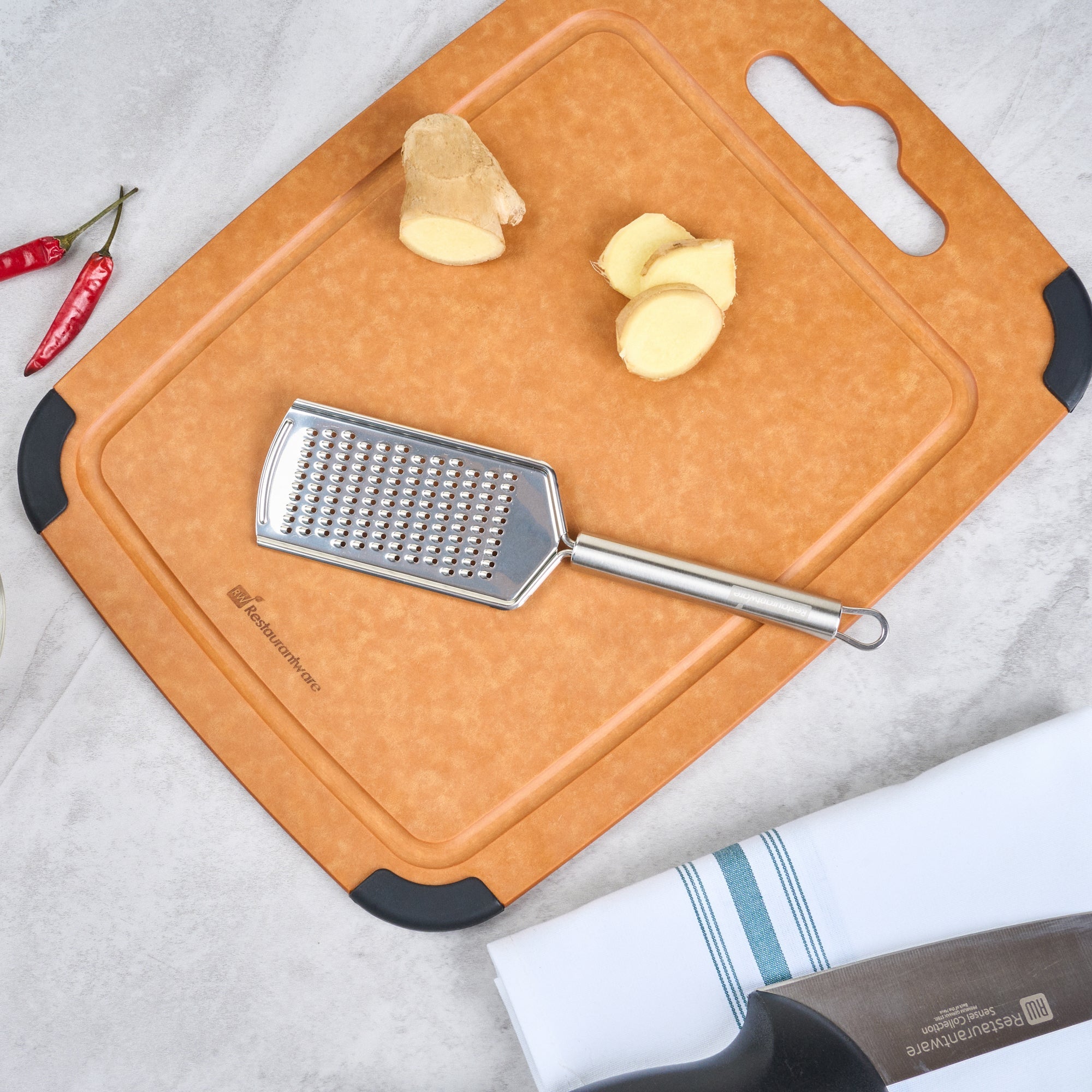 German Standard Stainless Steel Fine Grater - 9 3/4'' - 6 count box