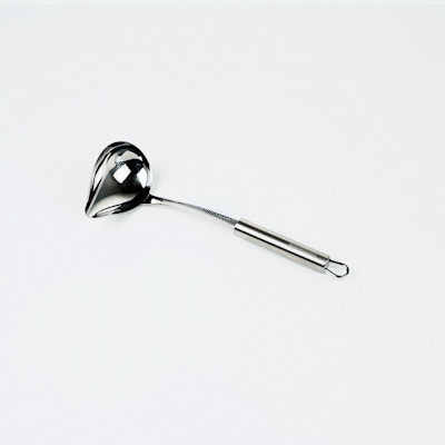 German Standard 2.5 oz Stainless Steel Pour Spout Ladle - One-Piece - 1 count box