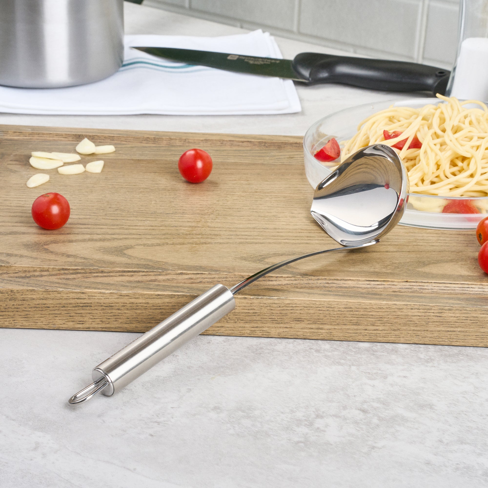 German Standard 2.5 oz Stainless Steel Pour Spout Ladle - One-Piece - 1 count box