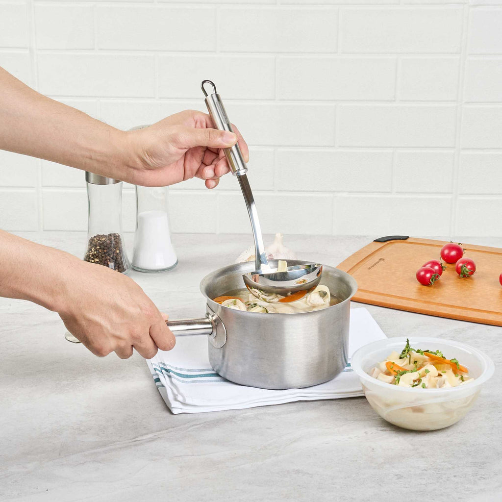 German Standard Stainless Steel Serving Ladle - One-Piece - 11 1/2'' - 6 count box
