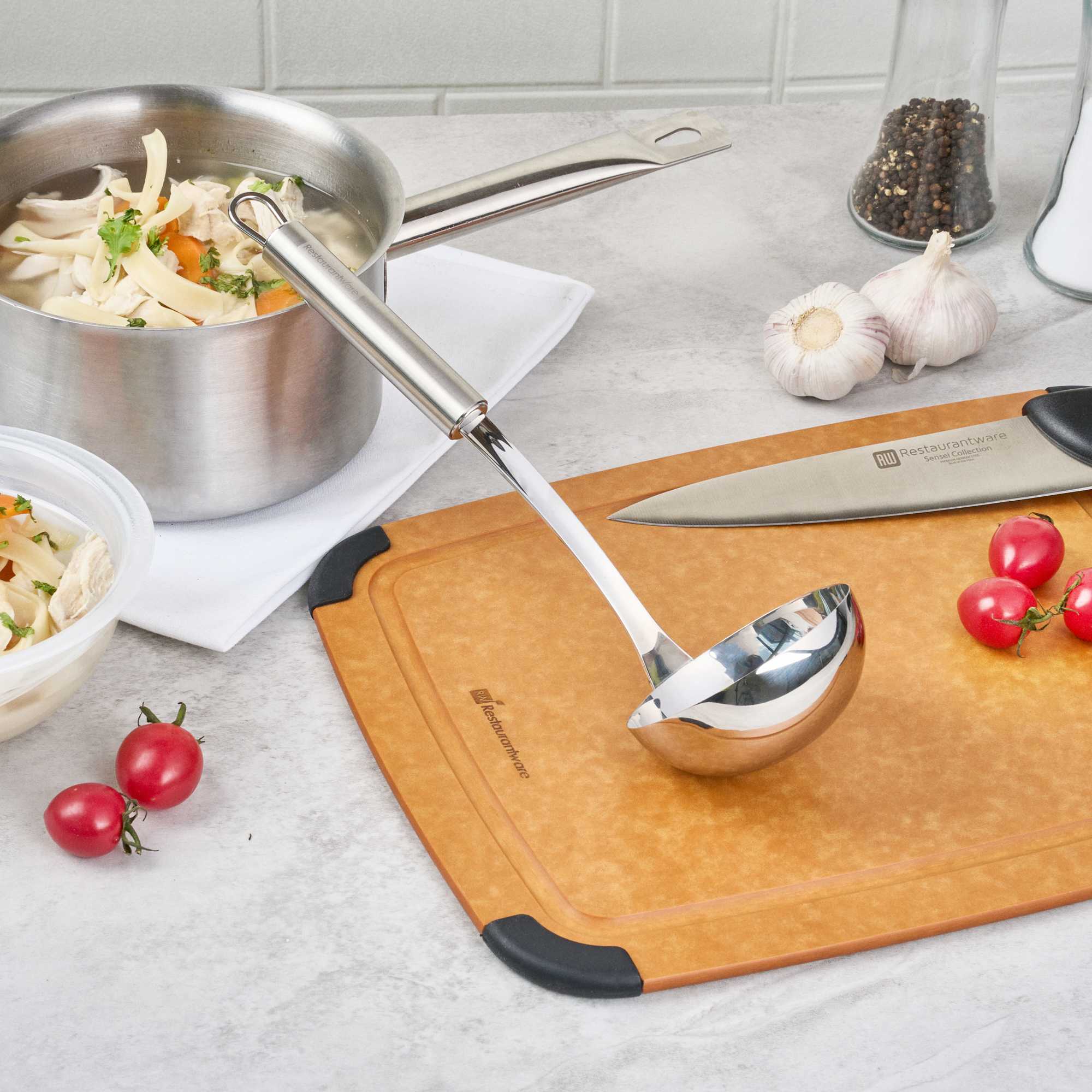 German Standard Stainless Steel Serving Ladle - One-Piece - 11 1/2'' - 6 count box