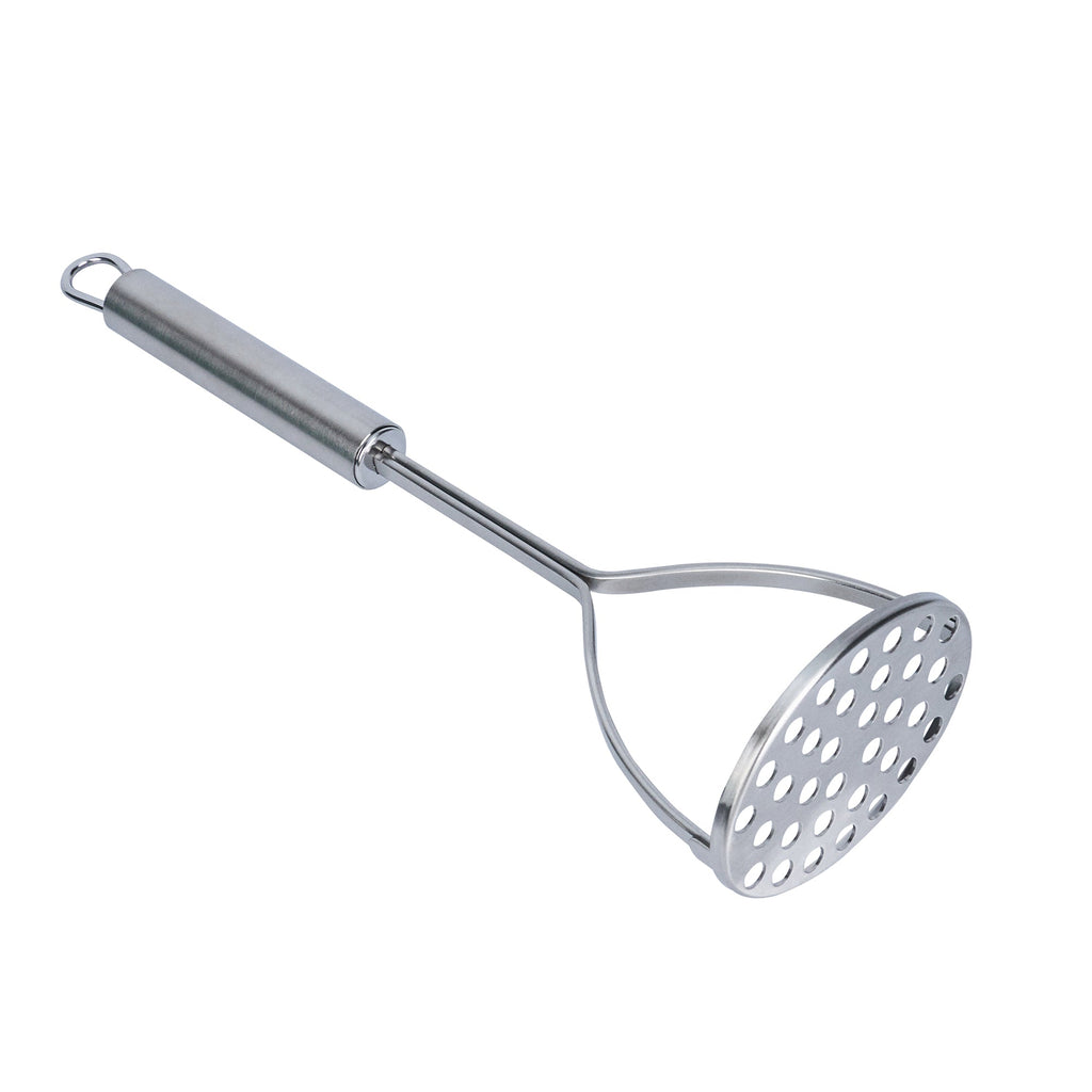 German Standard Stainless Steel Round-Faced Potato / Bean Masher - 11'' - 1 count box