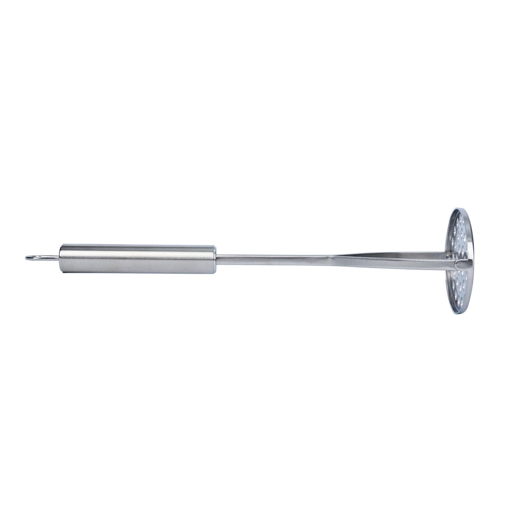 German Standard Stainless Steel Round-Faced Potato / Bean Masher - 11'' - 1 count box