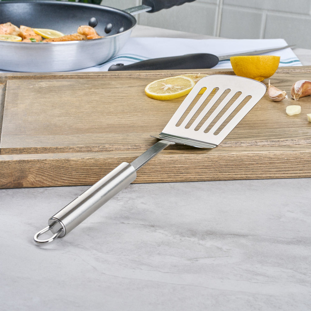 German Standard Stainless Steel Slotted Turner / Spatula - 12 1/2'' - 1 count box