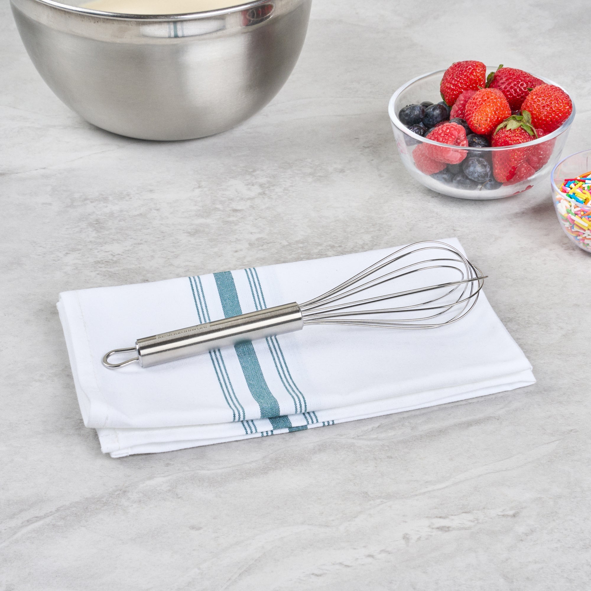 German Standard Stainless Steel French Whisk - 8 1/2" - 1 count box