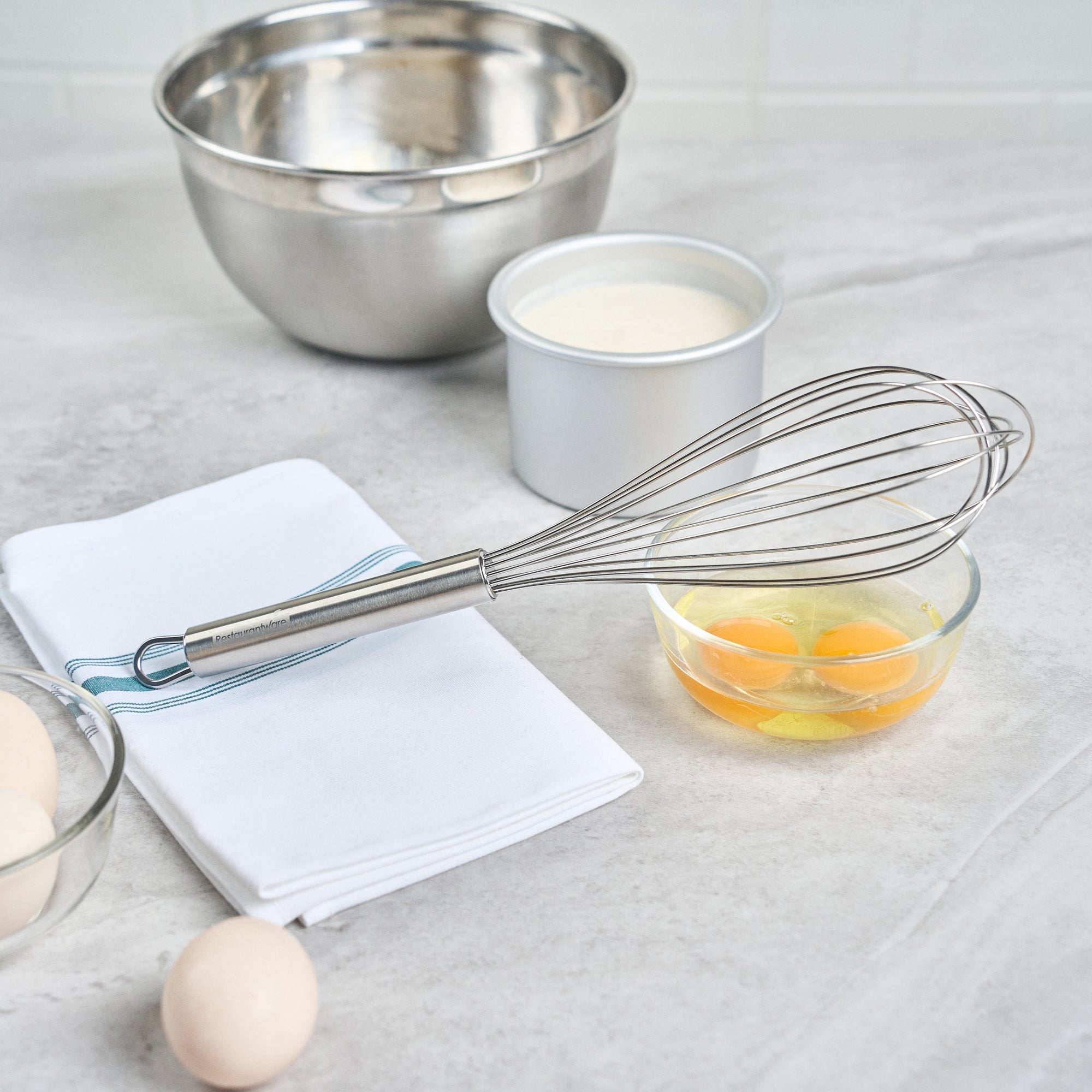 German Standard Stainless Steel French Whisk - 12 1/2'' - 1 count box