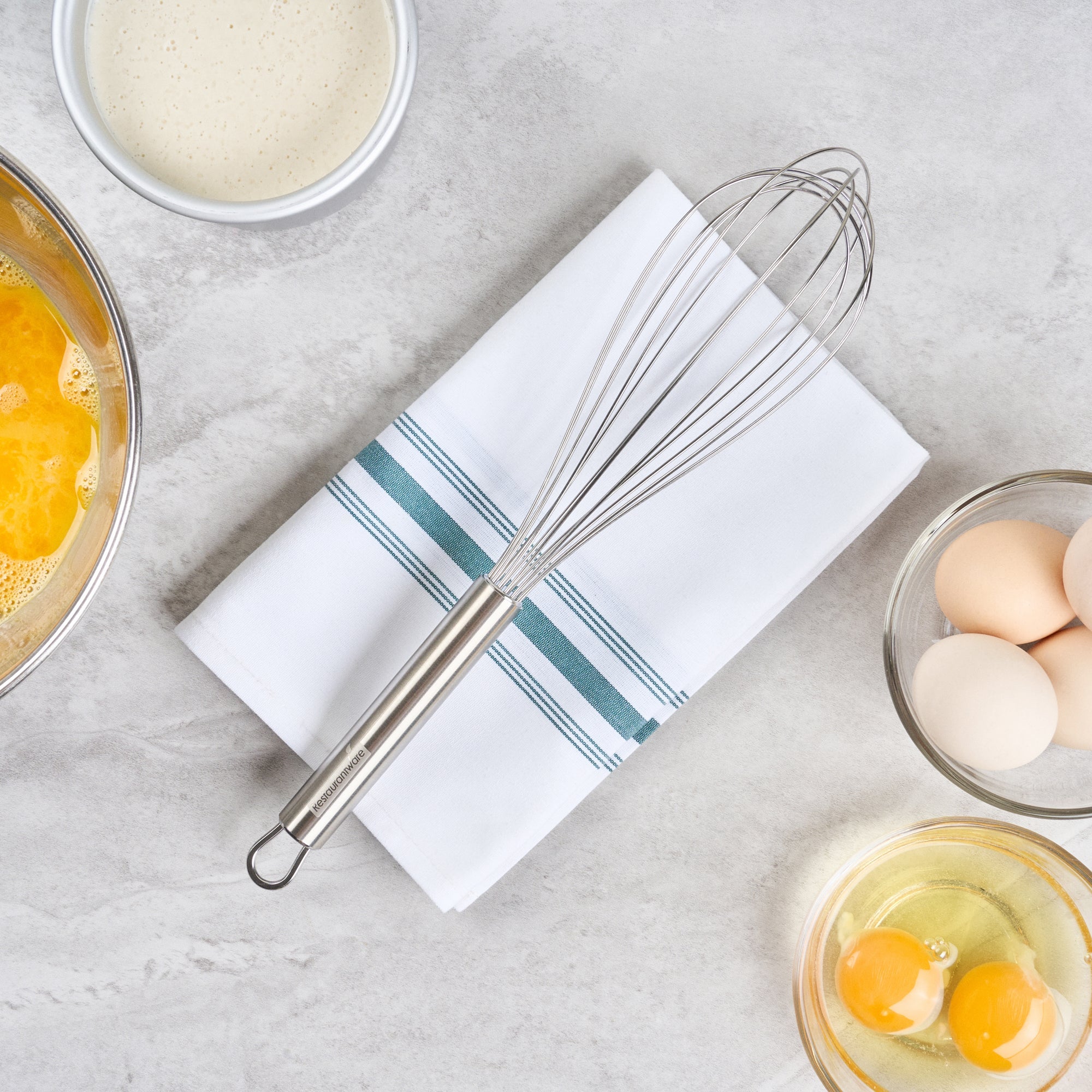 German Standard Stainless Steel French Whisk - 12 1/2'' - 1 count box