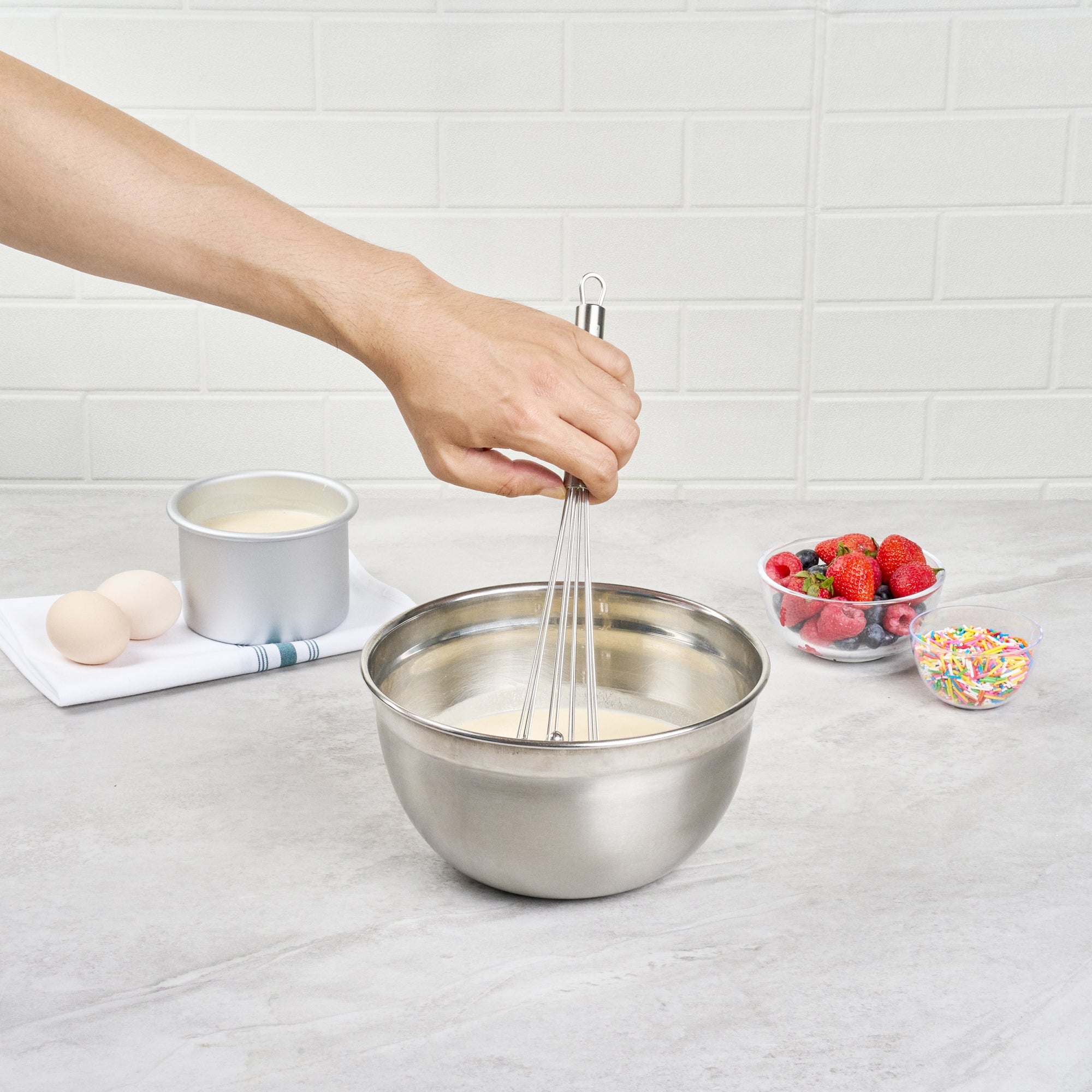 German Standard Stainless Steel Ball Whisk - 10 3/4'' - 24 count box