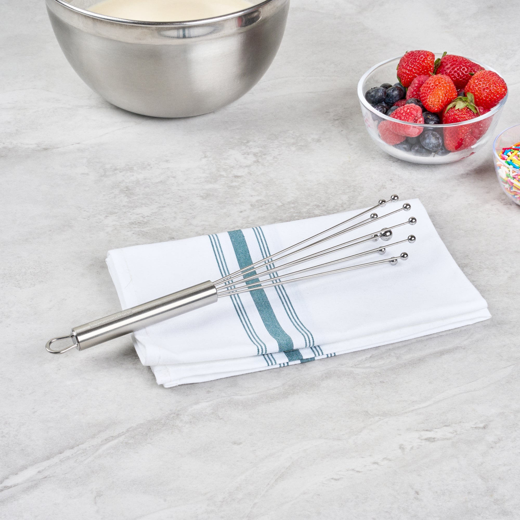 German Standard Stainless Steel Ball Whisk - 10 3/4'' - 6 count box