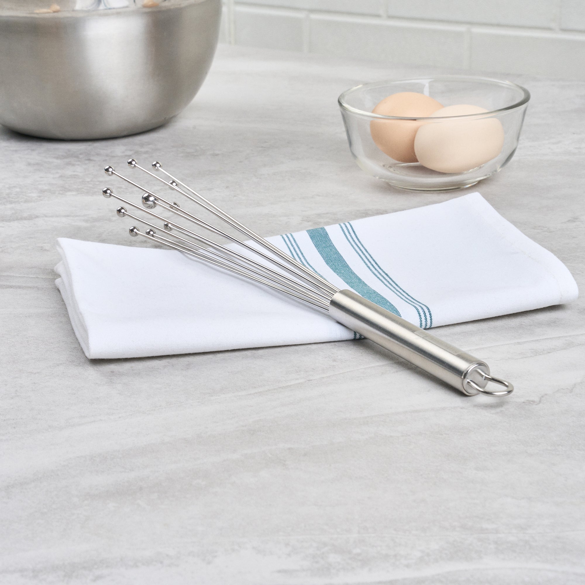 German Standard Stainless Steel Ball Whisk - 12 1/2'' - 1 count box