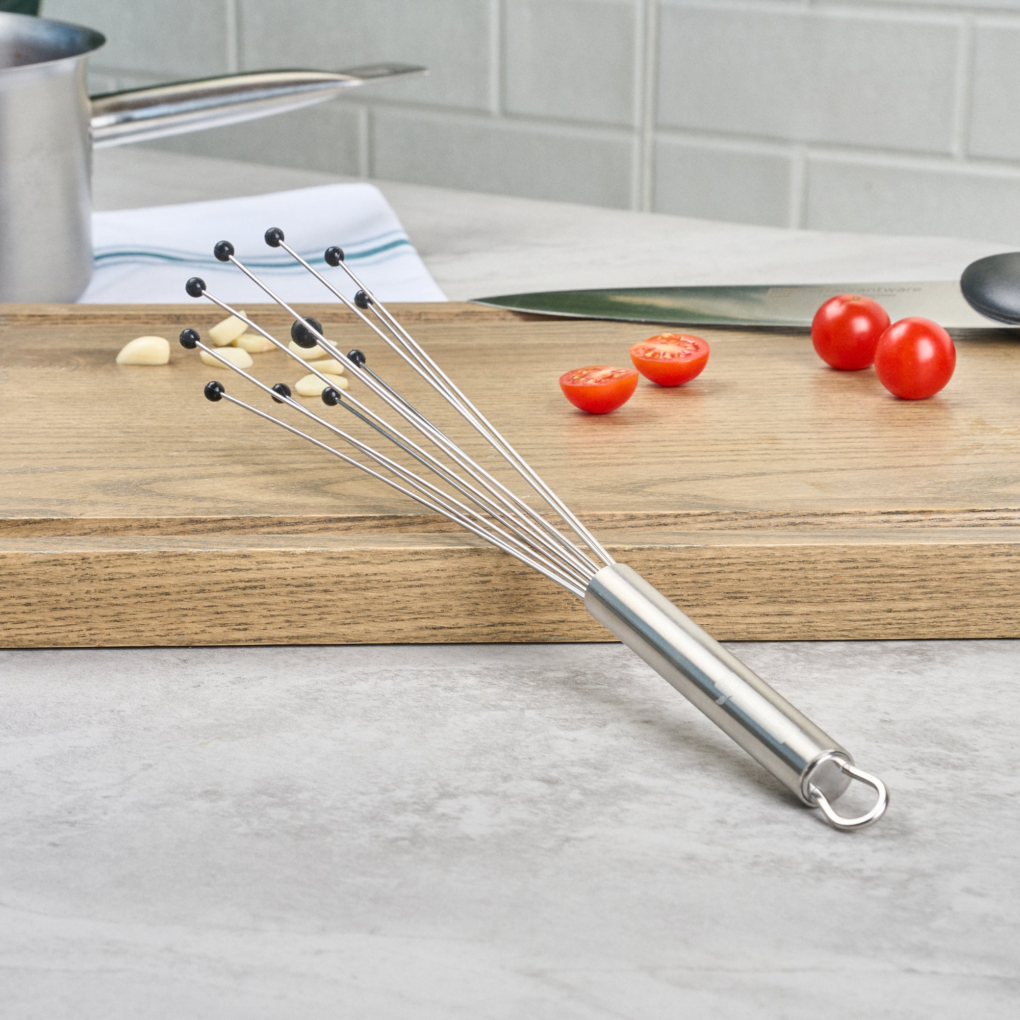 German Standard Stainless Steel Ball Whisk - with Silicone Tips - 12 1/2'' - 6 count box