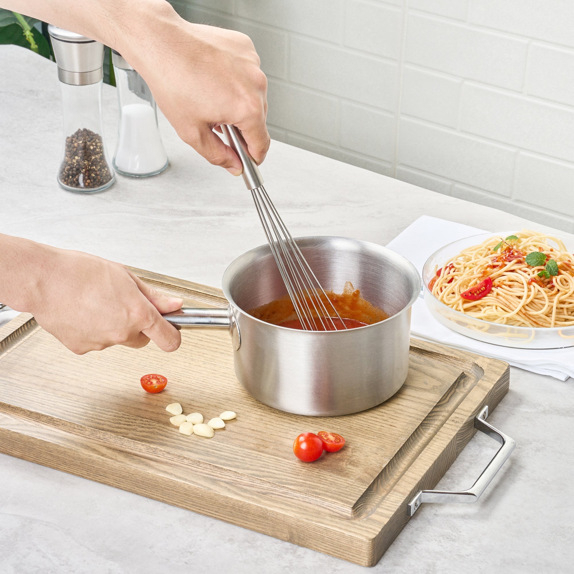 German Standard Stainless Steel Ball Whisk - with Silicone Tips - 12 1/2'' - 1 count box