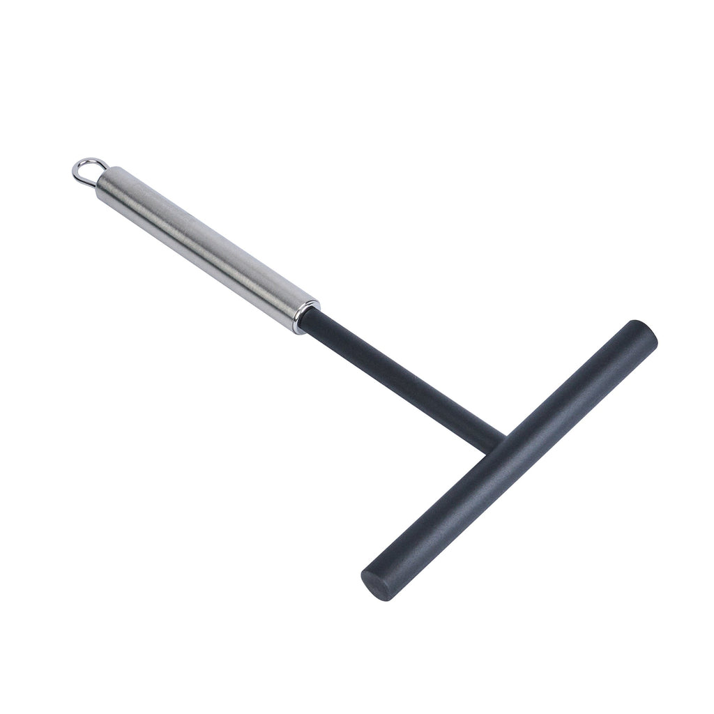 German Standard Black Nylon High Heat Crepe Batter Spreader - with Stainless Steel Handle - 7 3/4'' x 4 3/4'' - 6 count box