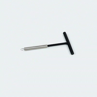 German Standard Black Nylon High Heat Crepe Batter Spreader - with Stainless Steel Handle - 7 3/4'' x 4 3/4'' - 1 count box