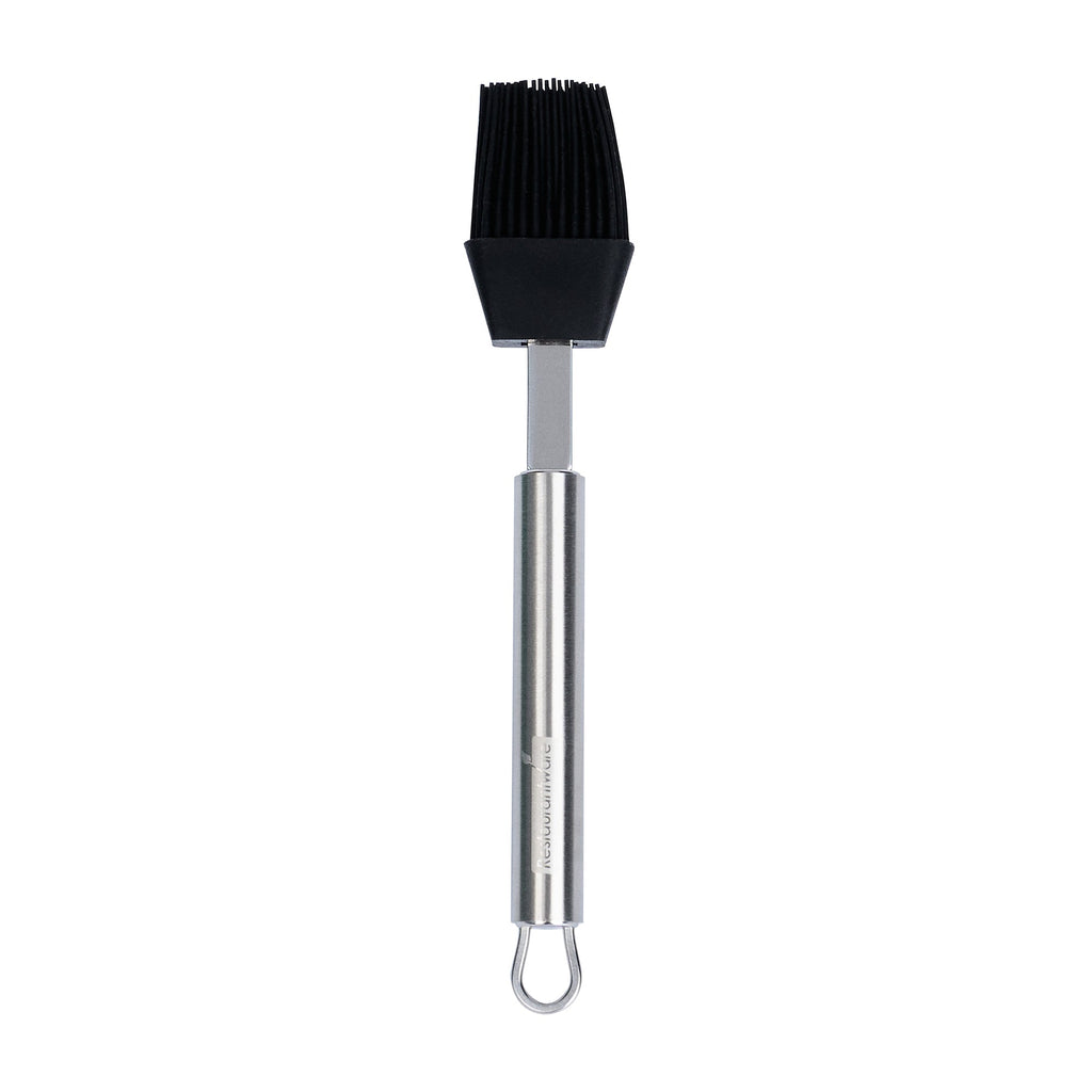 German Standard Black Silicone Pastry and Basting Brush - with Stainless Steel Handle - 7 3/4'' - 6 count box