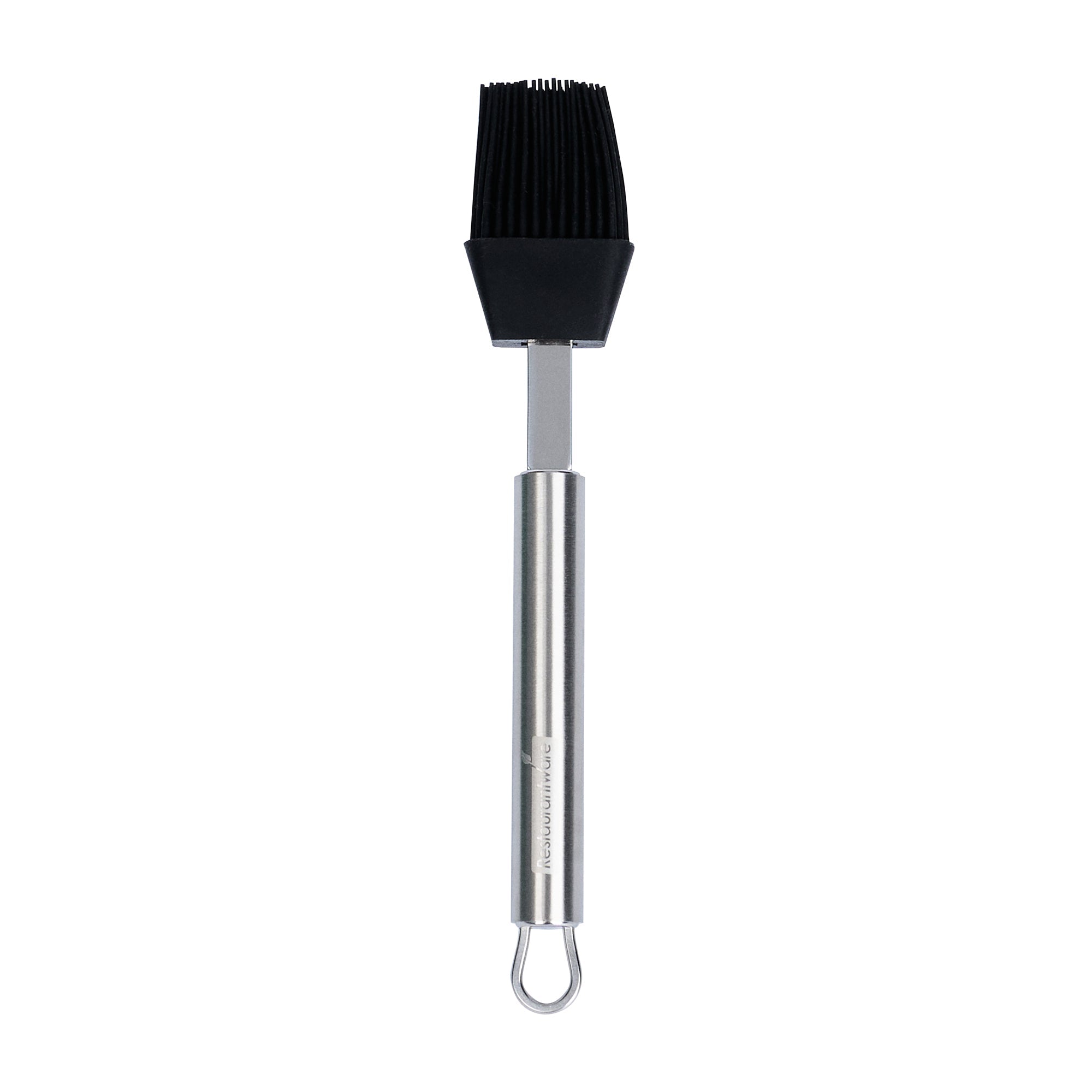 German Standard Black Silicone Pastry and Basting Brush - with Stainless Steel Handle - 7 3/4'' - 6 count box