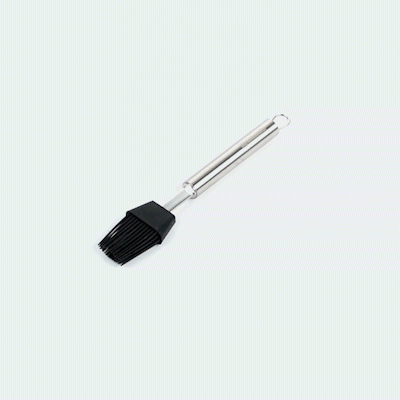 German Standard Black Silicone Pastry and Basting Brush - with Stainless Steel Handle - 7 3/4'' - 1 count box