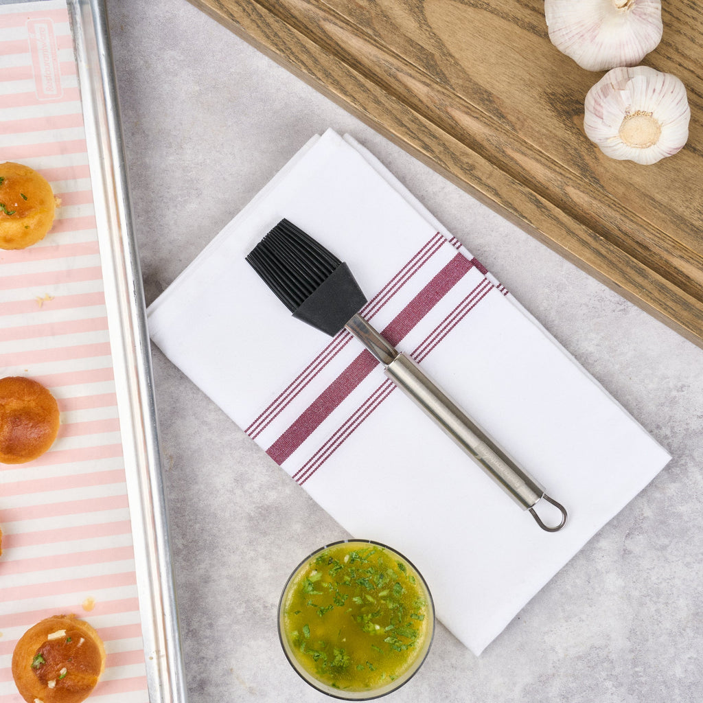 German Standard Black Silicone Pastry and Basting Brush - with Stainless Steel Handle - 7 3/4'' - 1 count box
