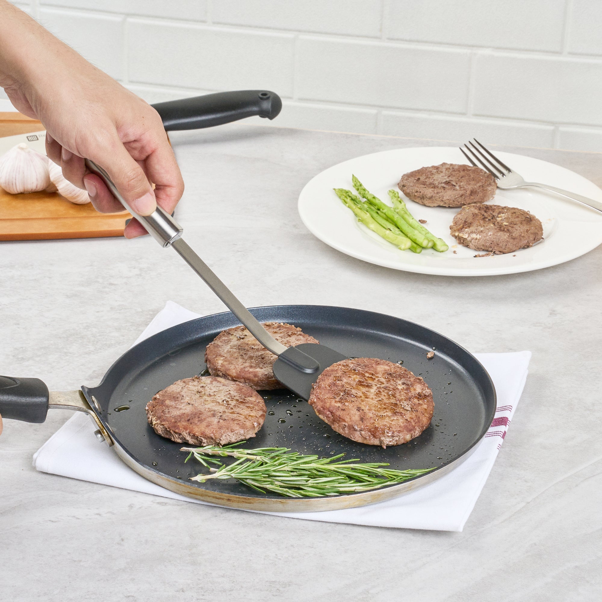 German Standard Black Nylon High Heat Slotted Turner / Spatula - with Stainless Steel Handle - 12 3/4'' - 1 count box
