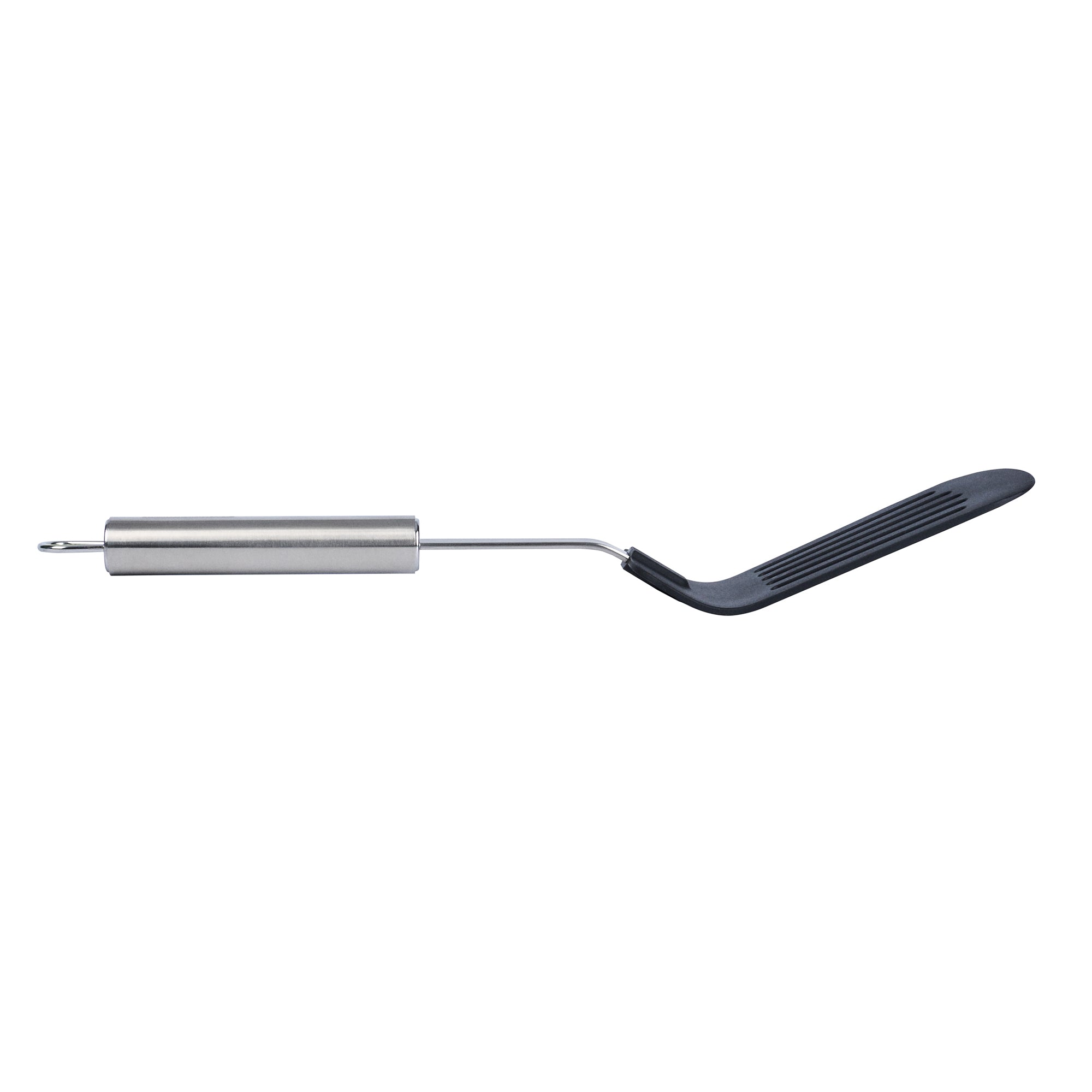 German Standard Black Nylon High Heat Slotted Turner / Spatula - with Stainless Steel Handle - 12 1/2'' - 36 count box