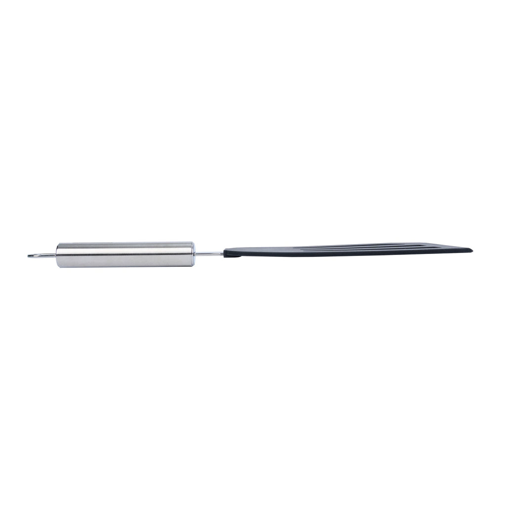 German Standard Black Silicone Fish / Egg Turner / Spatula - with Stainless Steel Handle - 12 3/4'' - 1 count box