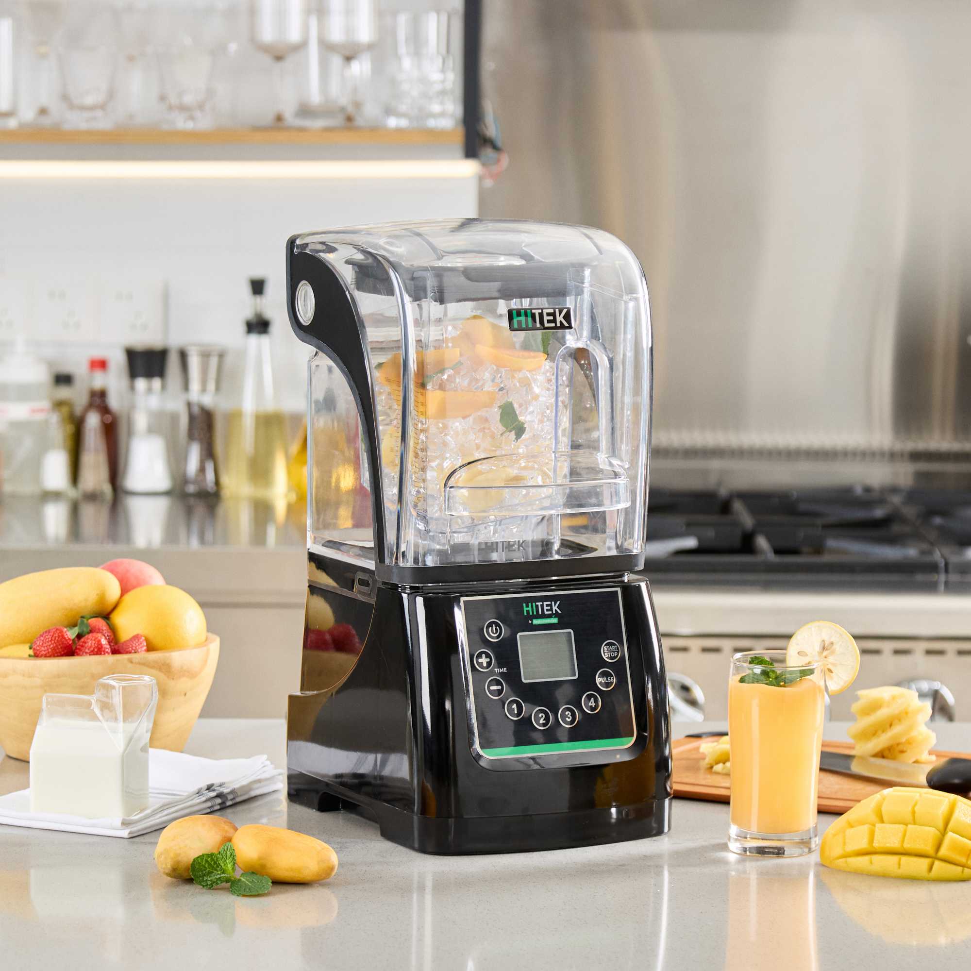Hi Tek 3 HP Heavy Duty Commercial Blender - 48 oz Tritan Container, Sound Enclosure, Programmable Touchpad - 1 count box