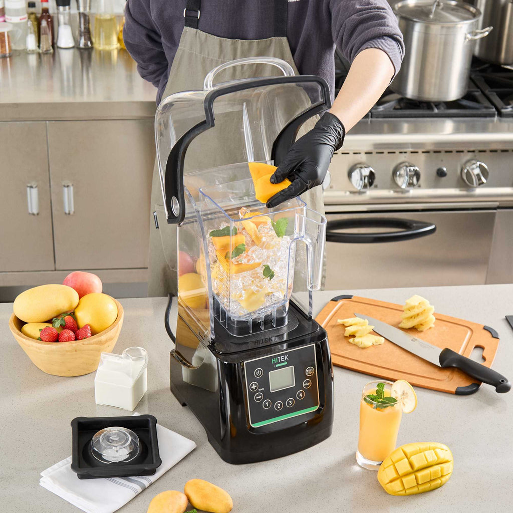 Hi Tek 3 HP Heavy Duty Commercial Blender - 48 oz Tritan Container, Sound Enclosure, Programmable Touchpad - 1 count box