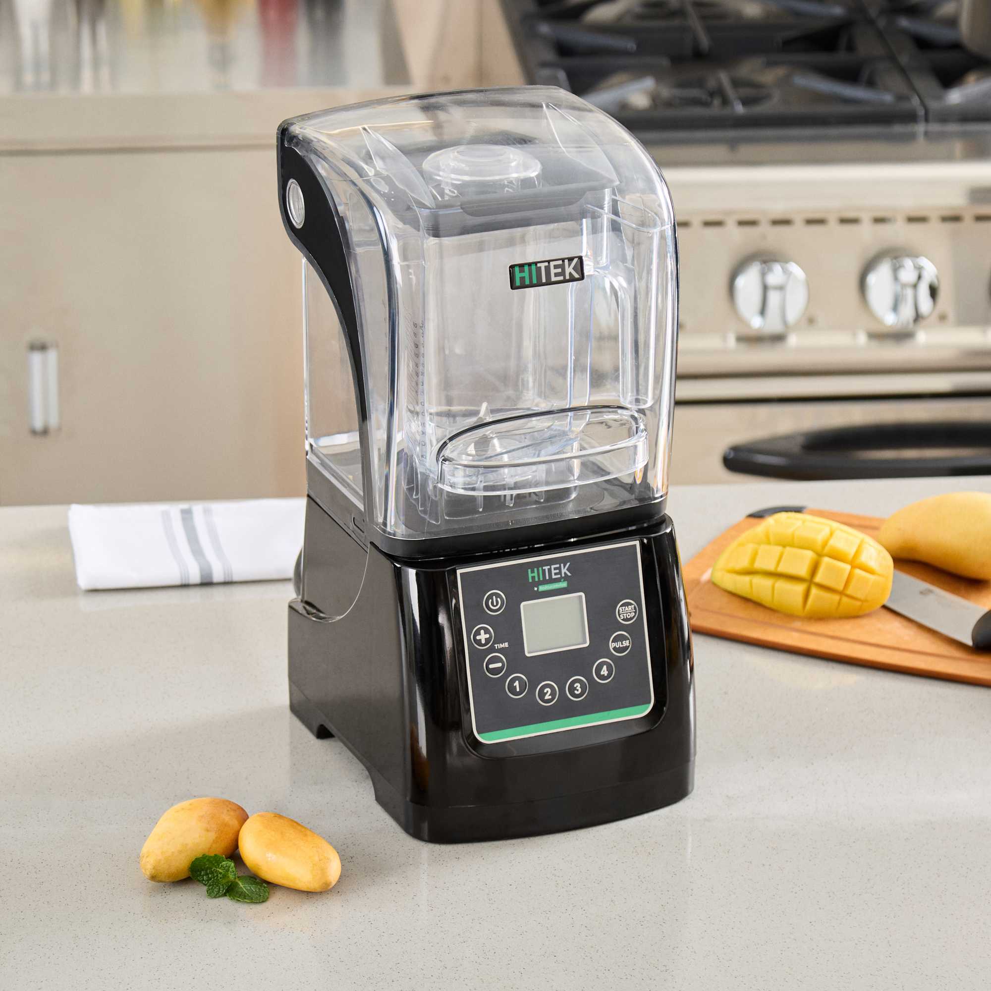 Hi Tek 3 HP Heavy Duty Commercial Blender - 48 oz Tritan Container, Sound Enclosure, Programmable Touchpad - 1 count box