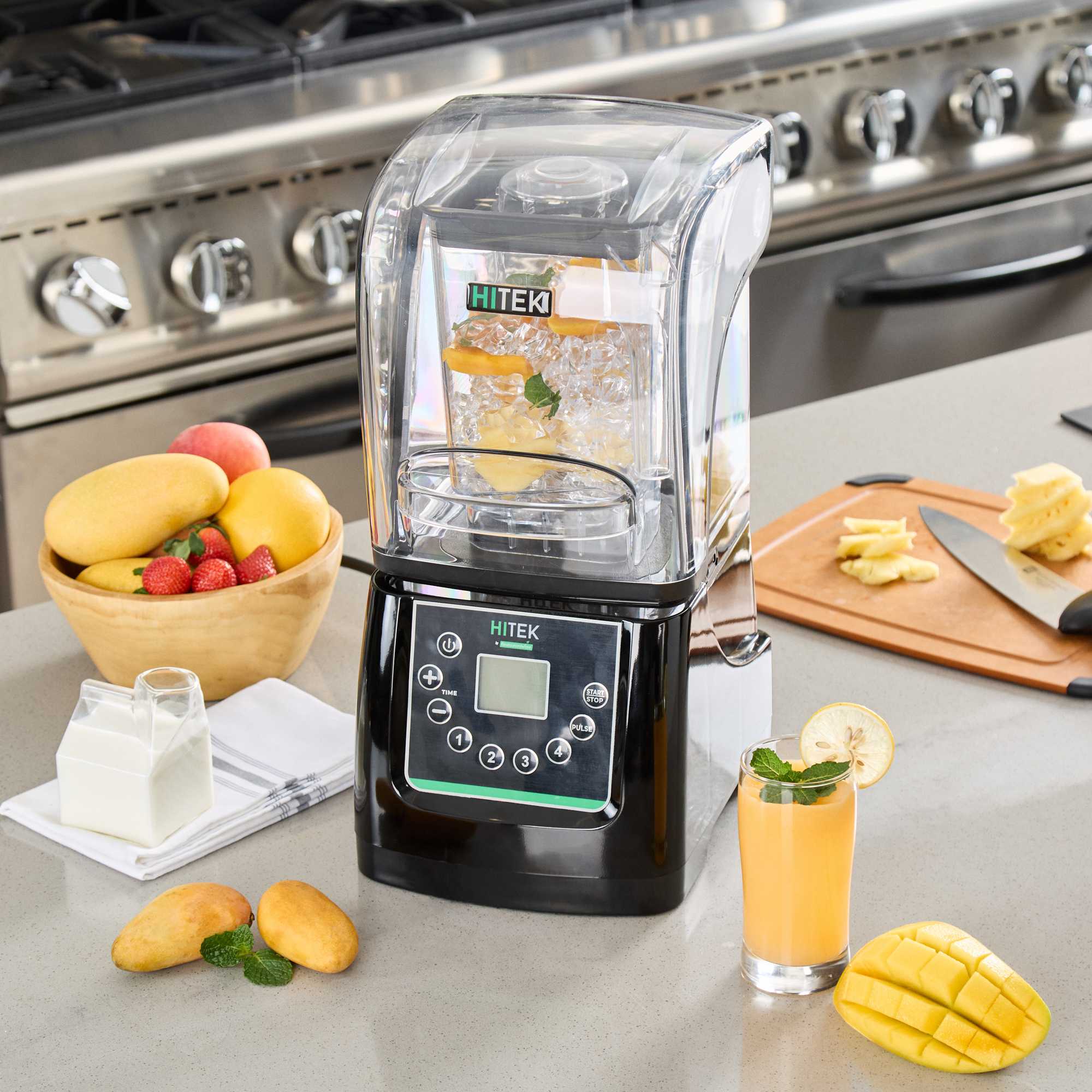 Hi Tek 3 HP Heavy Duty Commercial Blender - 48 oz Tritan Container, Sound Enclosure, Programmable Touchpad - 1 count box