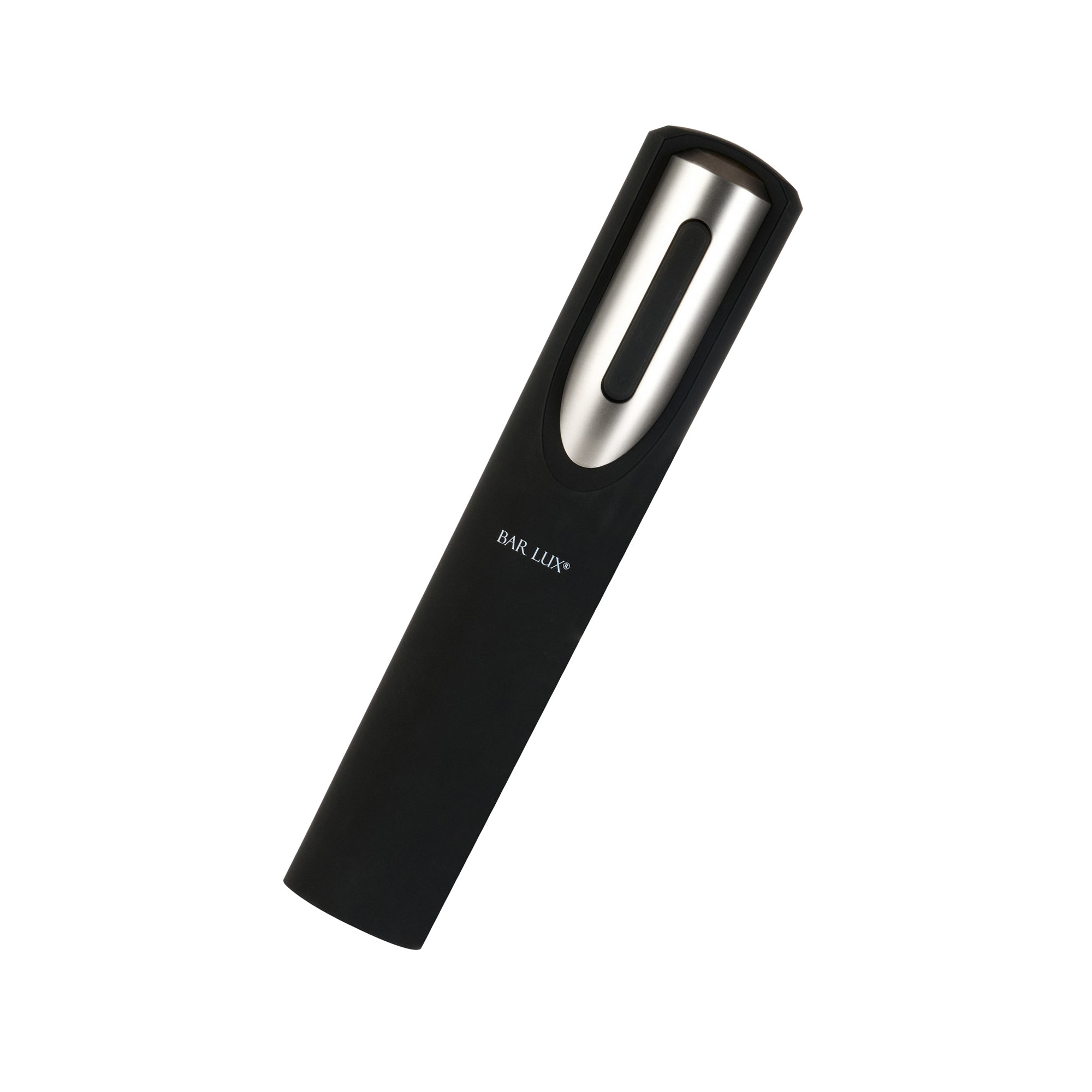 Bar Lux Black and Silver Electric Wine Opener - with Charging Base and Wine Foil Cutter - 1 count box