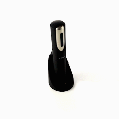 Bar Lux Black and Silver Electric Wine Opener - with Charging Base and Wine Foil Cutter - 1 count box