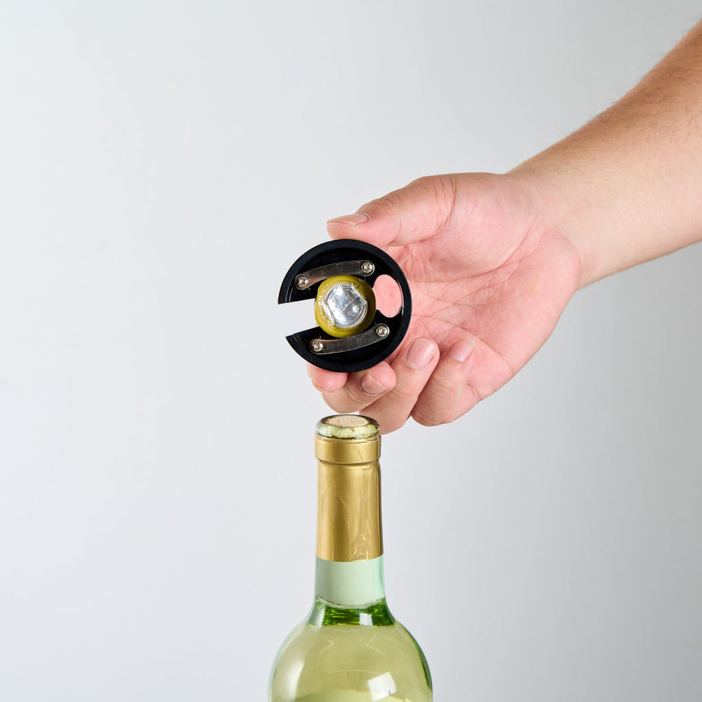 Bar Lux Black Electric Wine Opener - Battery-Operated, with Wine Foil Cutter - 1 count box