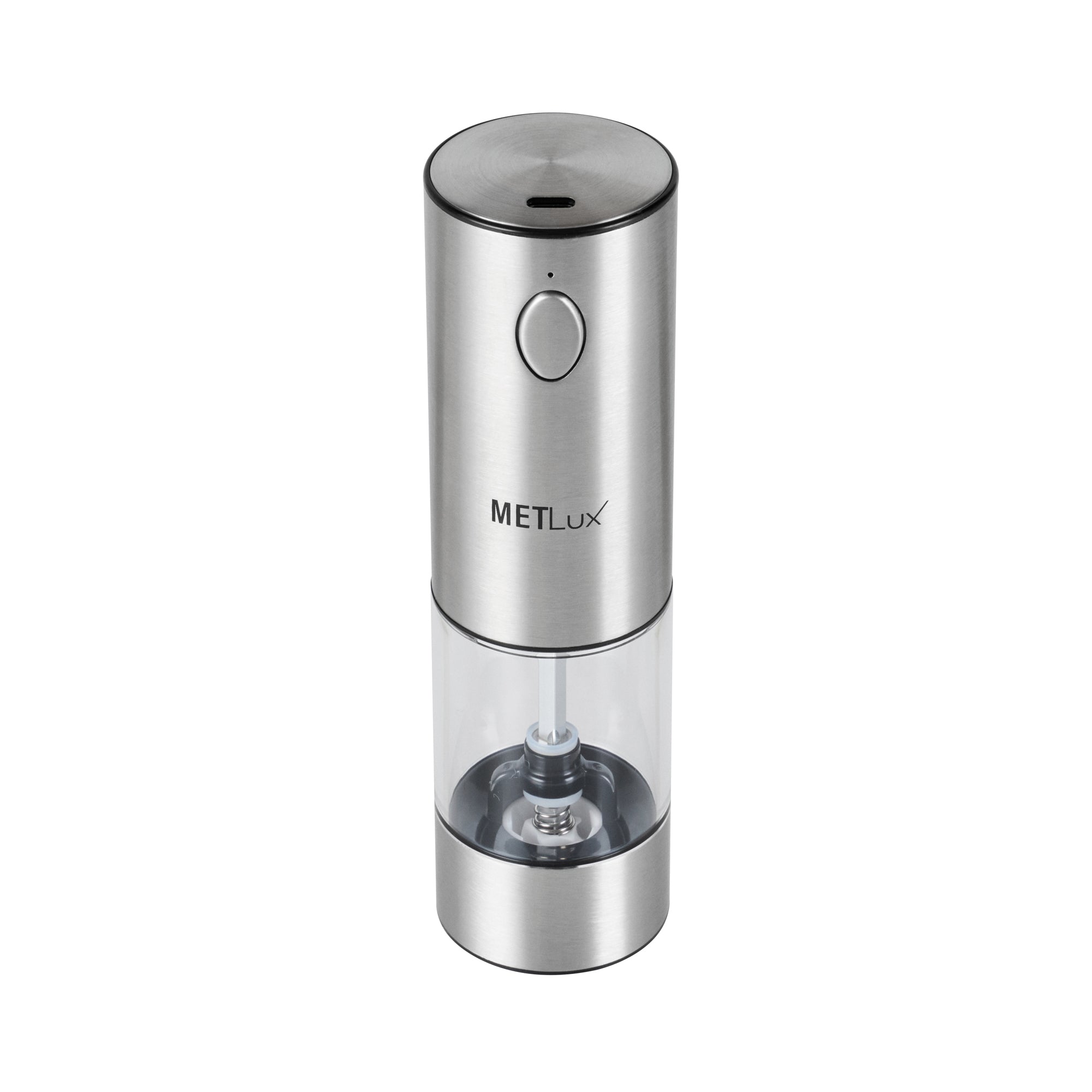 Met Lux Electric Salt or Pepper Grinder - Rechargeable, with LED Light - 2'' x 2'' x 7 1/2'' - 1 count box