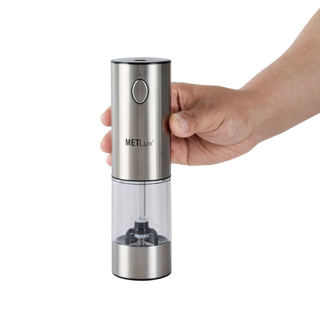 Met Lux Electric Salt or Pepper Grinder - Rechargeable, with LED Light - 2'' x 2'' x 7 1/2'' - 1 count box